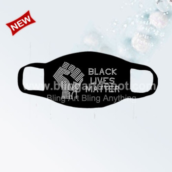 Black Lives Matter Iron on Rhinestone Transfer Face Cotton Mask Easy Breathe Black Lives Matter Iron on Rhinestone Transfer Face Cotton Mask Easy Breathe